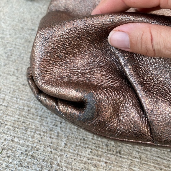 COACH Bronze Metallic Leather Shoulder Bag - Picture 6 of 10